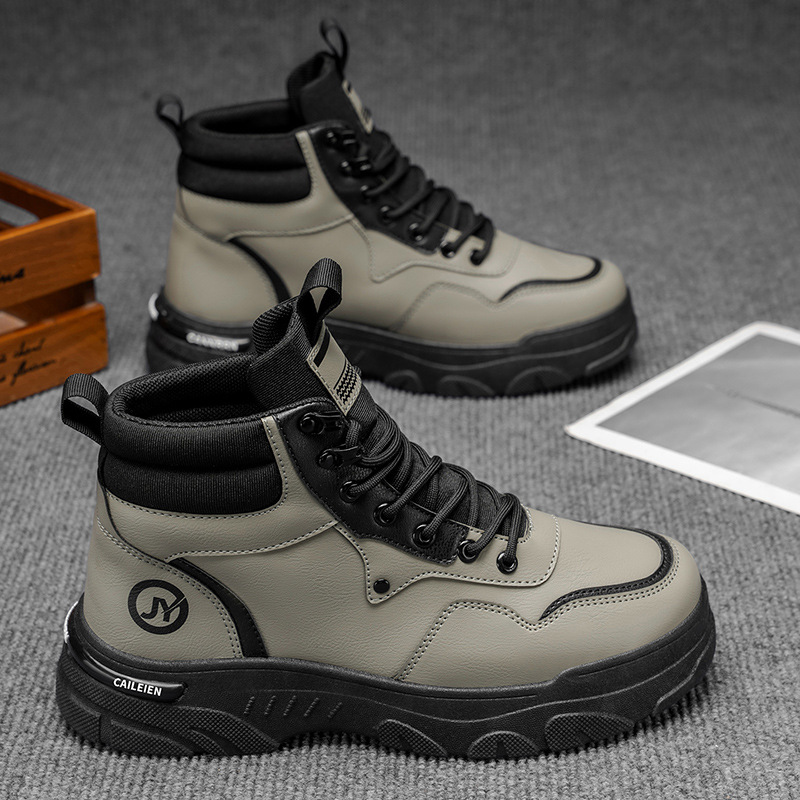 Patente de botas Martin de alto impacto zapatos de hombre otoño 2025 nuevos zapatos de trabajo de moda para hombres botas cortas de suela gruesa