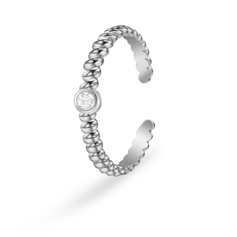 Fransk romantisk titanium stålring til kvinder med forgyldt og farveløst tidligt efterår håndsmykker rustfri ring_voghion.com