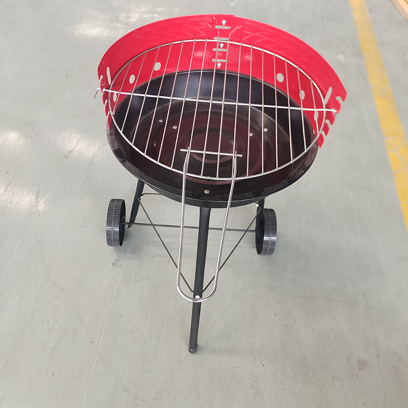Parrilla de barbacoa portátil al aire libre portátil Parrilla de barbacoa redonda Parrilla de barbacoa de carbón jaula hogar simple Parrilla de barbacoa horno