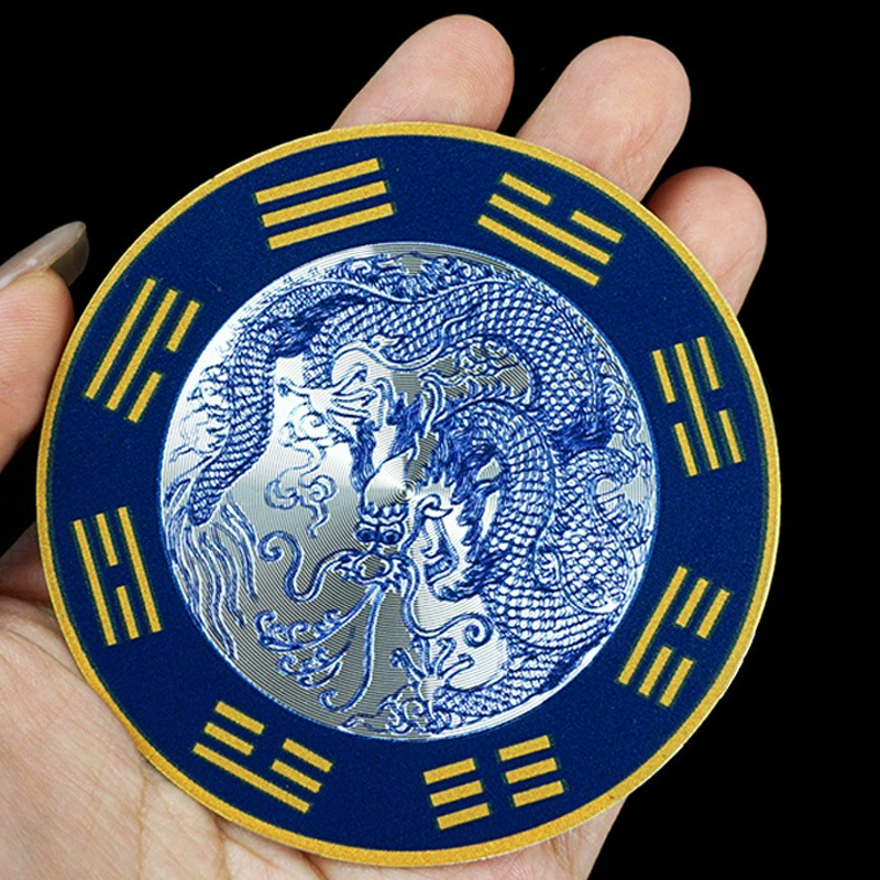 Наклейка на кран с логотипом Qinglong, диаметр 8cm мм, самоклеящаяся наклейка из сплава в китайском стиле.