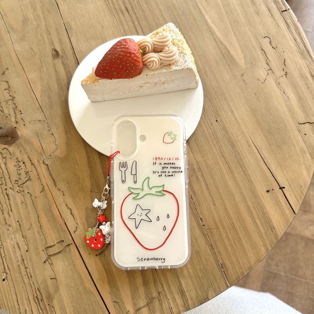 Línea interior simple fresa Inglés apta iphone16ProMax colgante 14 Apple 15P hembra 16 funda para teléfono móvil