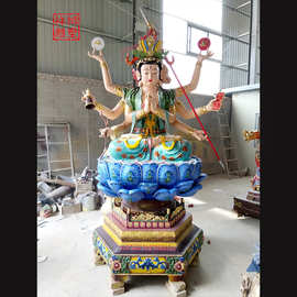 北斗众星之母 斗姆娘娘极彩神像图片 彩绘雕塑斗姥天尊 道姥神像