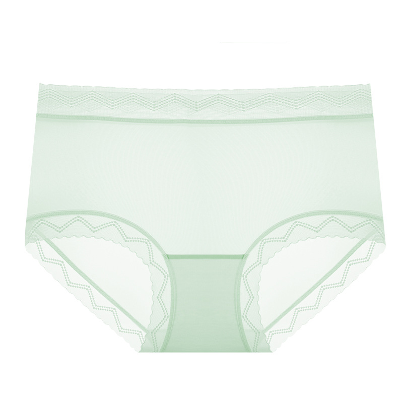 Puro deseo sedoso, sin costuras, ligero, transpirable, malla, encaje, ropa interior femenina, entrepierna transpirable, cintura media, ropa interior femenina