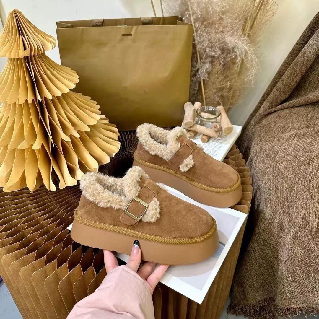 Мода дикий интернет-красный, чтобы носить обувь Birkenn с толстой подошвы детей 2024 новые осенние и зимние увеличенные хлопчатобумажные туфли