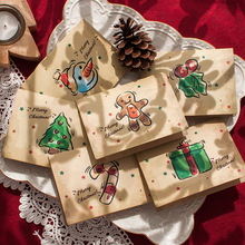圣诞节贺卡套装创意可爱牛皮纸立体贺卡带信封新年圣诞祝福明信片