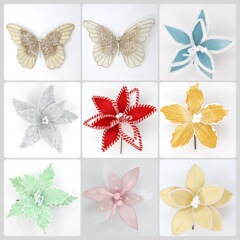 クリスマス花クリスマス装飾品クリスマスツリーは国境を越えて人気のある偽花布芸手作り花工場を挿してカスタマイズした