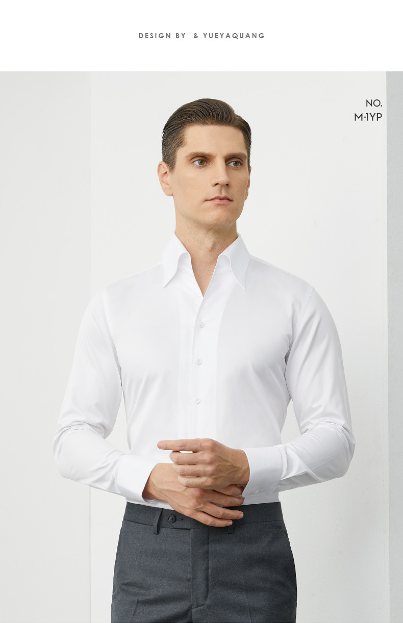 Men's Clothing Ready Made Non Iron Men's Long Sleeved Shirt Autumn New Fashion Business Men's Wear One Piece Collar Shirt Spot_voghion.com