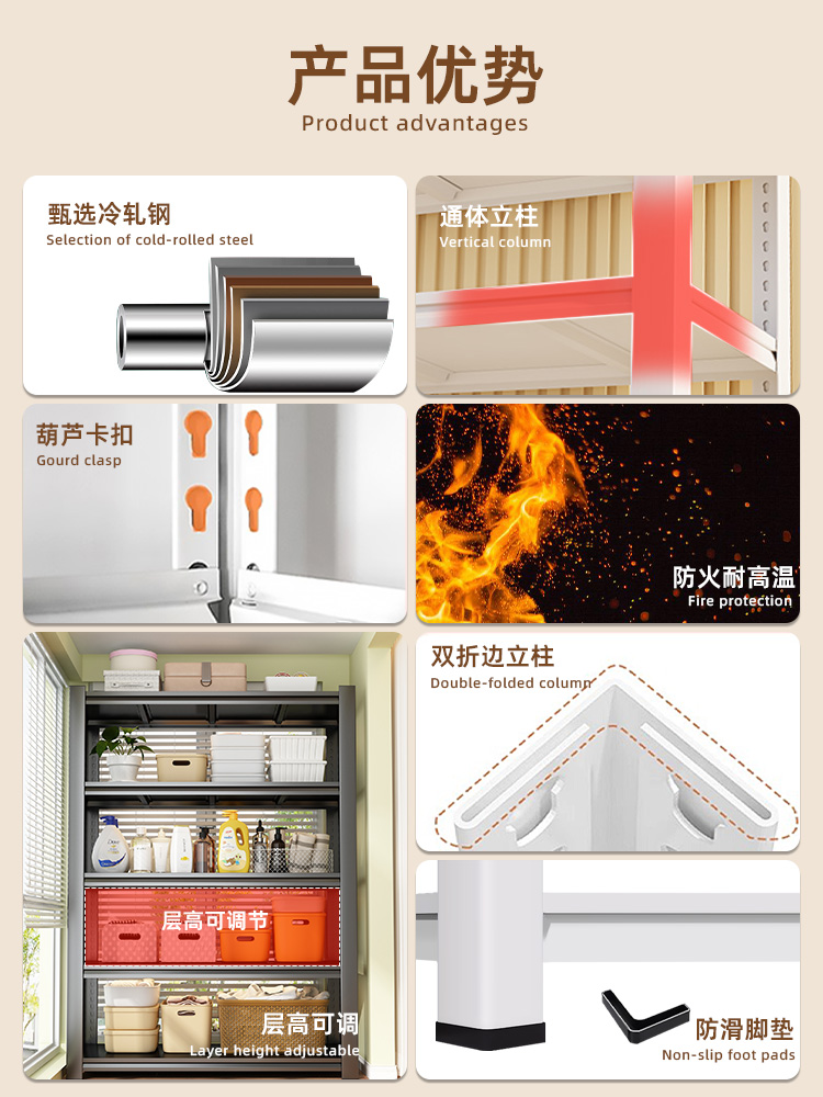 ✅家用货架置物架多层落地超市仓库阳台储物架杂物间架子仓储收纳