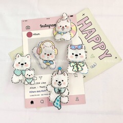 漫画の大きいサイズのかわいい白熊の動物の柔らかいゴムの部品の携帯電話の携帯電話の穴の靴の装飾品の収納箱の装飾のシール