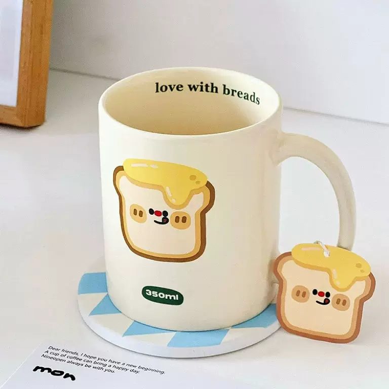 Новое масло toast кружка керамическая стиль ins девушки высоко выглядящие пара завтрак чашка молока кофе чашка