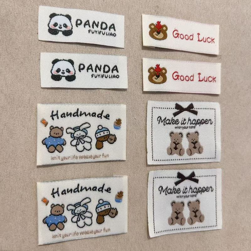 可爱小熊爱心商标卡通织唛手账本玩具帽子娃衣装饰大标辅料布标|undefined