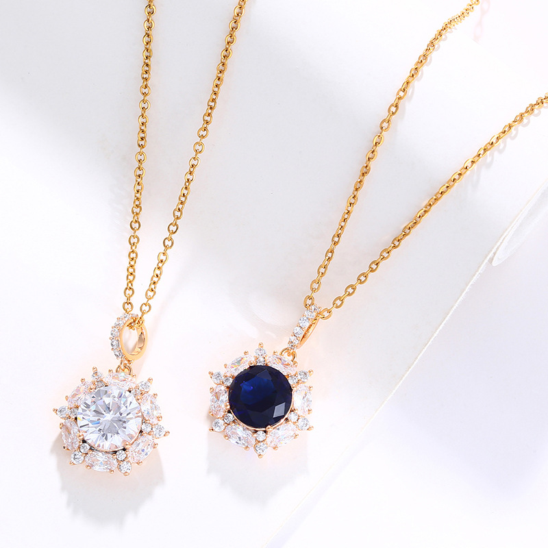 Colgante elegante de la manera europea y americana de la gema de imitación del tesoro artificial colorido de la joyería de Xuming del color con incrustaciones levemente con el colgante del circonio