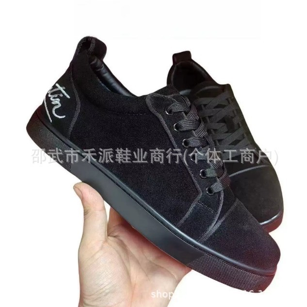 Cross-Border Trade European Style Rivet Shoes Red Sole Casual Couple Trendy Fashion Versatile Lace-Up Sneakers Casual Shoes