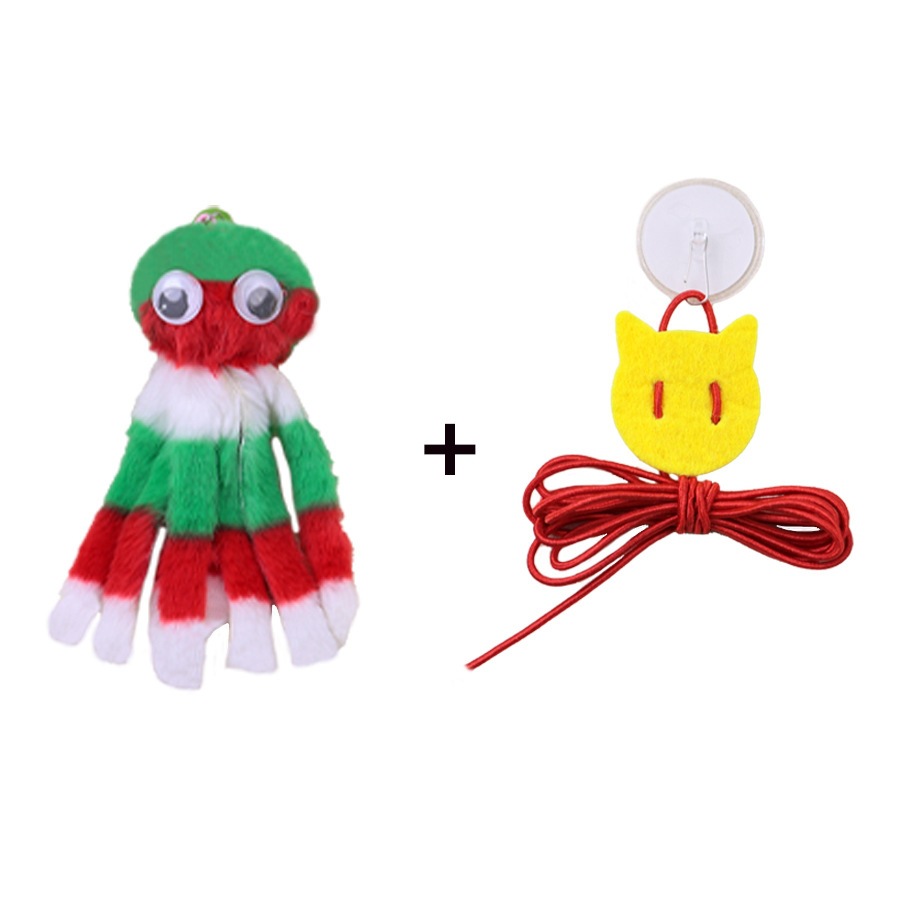크리스마스 컬러 문어 고양이 장난감