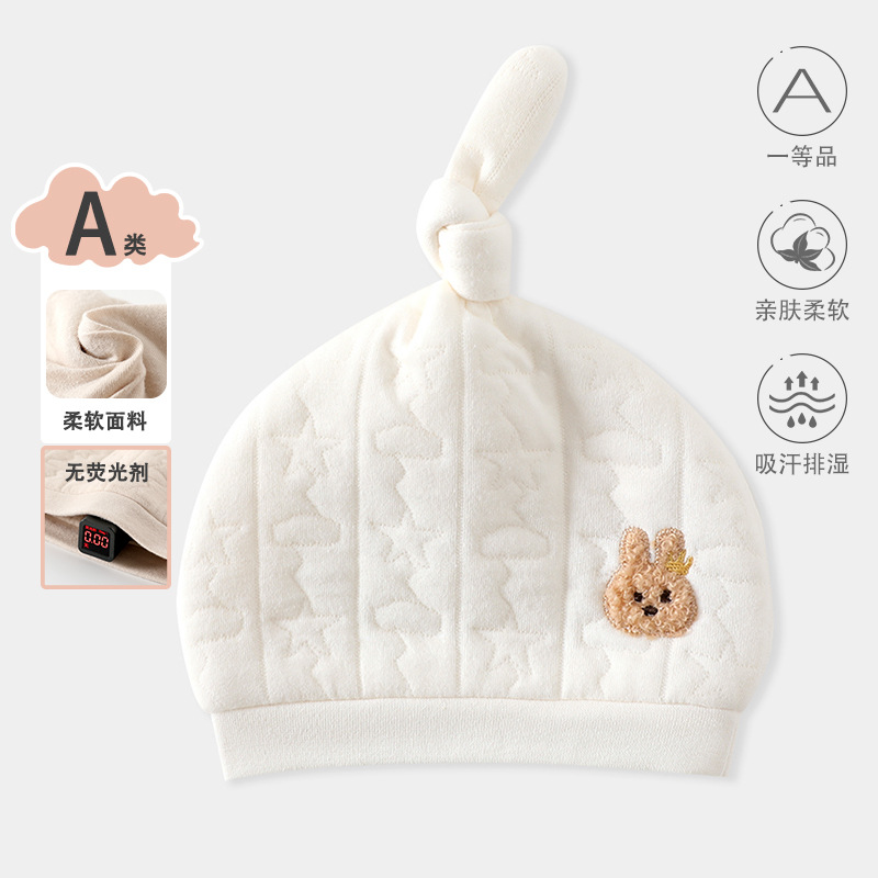 Sombrero de embarazo recién nacido, otoño y invierno, calentamiento y grosor, sombrero de protección de la cabeza para bebés, sombrero de puerta para salir a prueba de viento, sombrero de algodón para bebés image 7