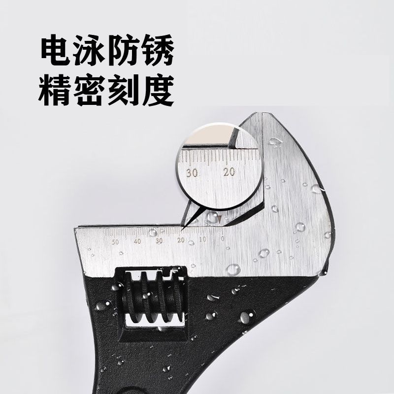 Llave Ajustable Autoajustable de Trinquete con Mango TPR de Acero al Carbono