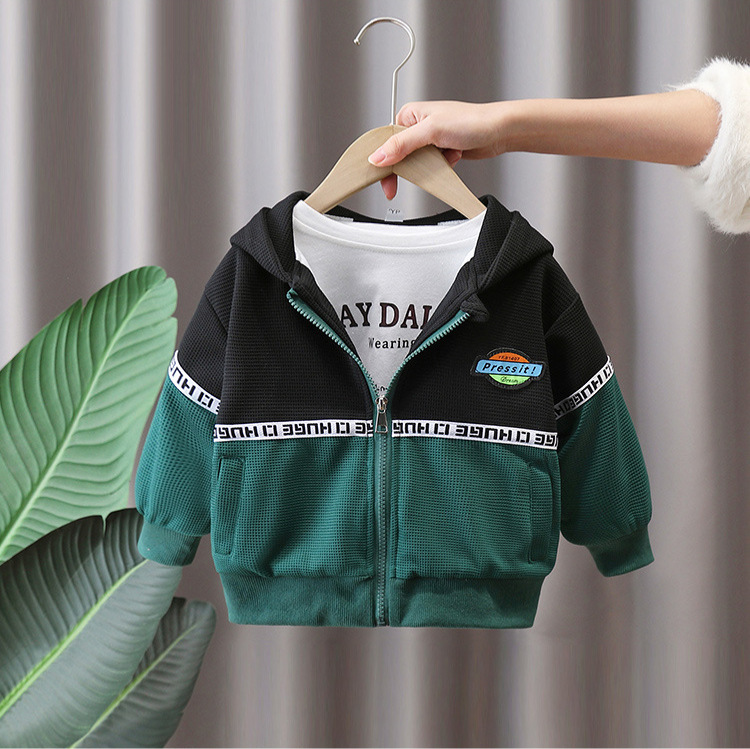 7655 chaquetas de primavera para niños, chicos guapos usan rompevientos con capucha 2025 nueva chaqueta a juego de colores de primavera y otoño