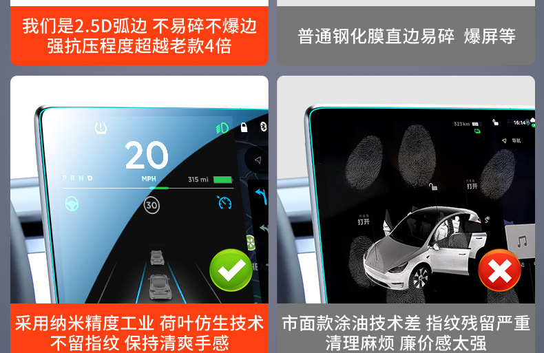 Suitable for Tesla's New Version of Model Y/3 Screen Tempered Film, New Version of High-Definition Navigation Protection Interior Accessories