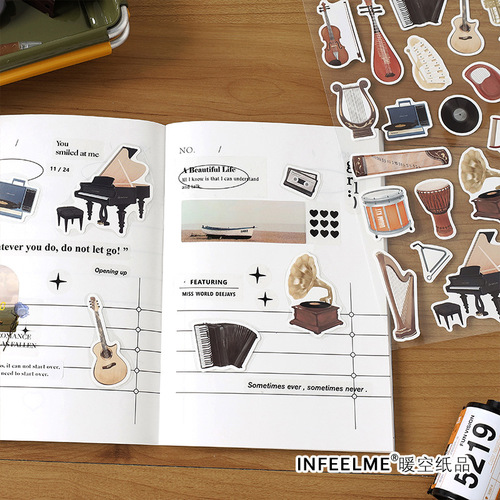 Infeel.me self-adhesive stickers, life love poetry series, daily necessities handbook material decorative stickers, 6 types