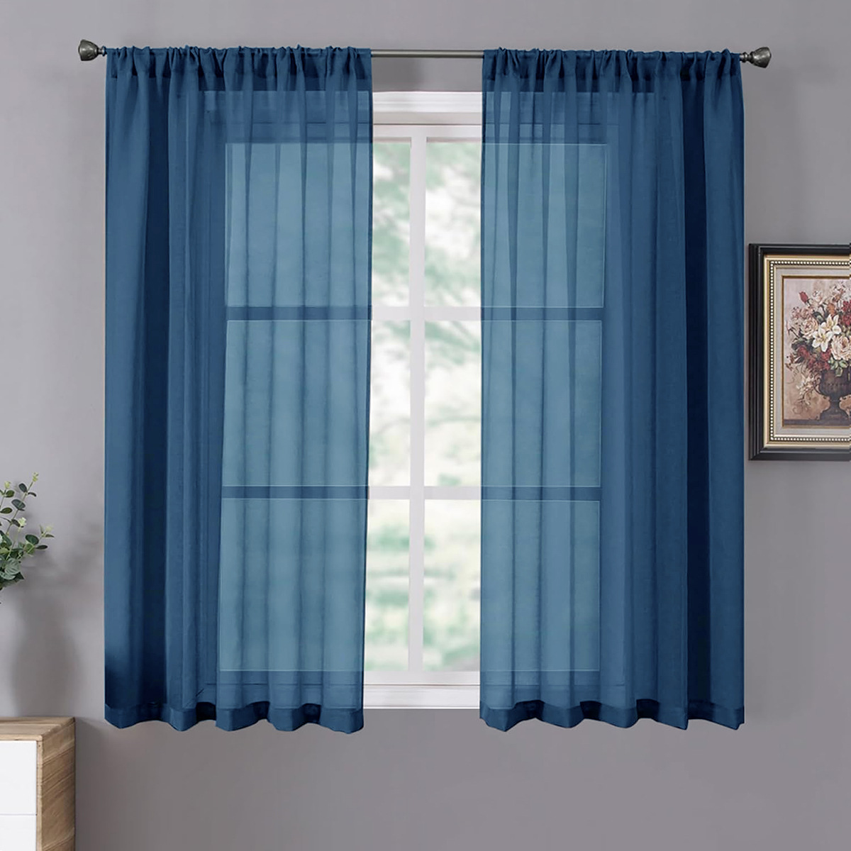 Meikeduo cross-border color sólido todo Duoli hilo de ventana semi-sombreado cortina terminada Amazon SHEIN spot