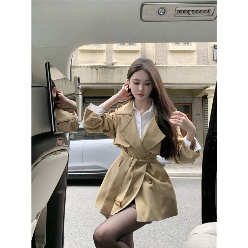 실제가격 실제샷 2024년 가을 신상 프랑스 기질 스트릿 블라스팅 숏 코튼 초슬림핏 패셔너블 윈드브레이커 재킷