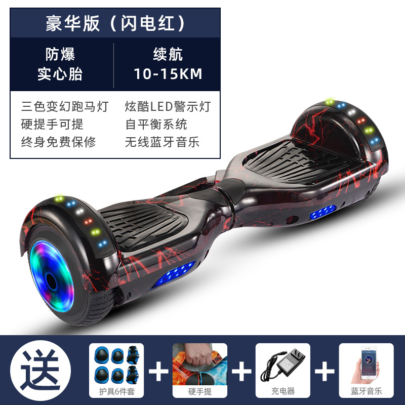 Coche de equilibrio para niños de 7 pulgadas Coche de oscilación de dos ruedas para adultos para niños Bluetooth caballo corriendo Luz Coche de equilibrio eléctrico para niños