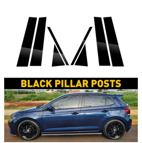 Подходит для Volkswagen 2019-2022 POLO оконная отделка VW Polo MK6 черная наклейка на центральную стойку зеркала