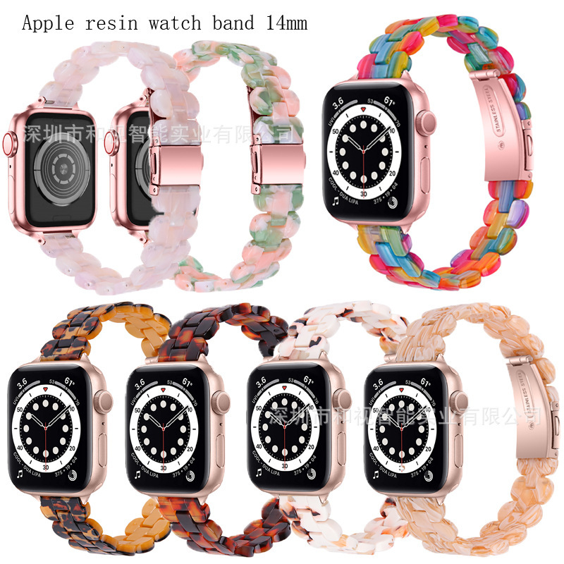 Suitable for Apple Watch Apple 10 Strap Oval Resin 14mm Private Model Strap Stainless Steel Strap Round