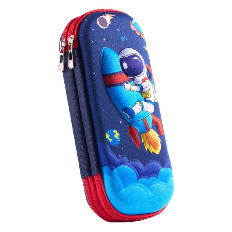 Nueva caja de lápiz 3D de doble capa estudiante de la escuela primaria de gran capacidad bolsa de papelería bolsa de lápiz chica papelería caja de almacenamiento