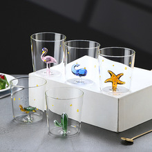 创意玻璃杯可爱卡通立体造型动物杯高硼硅礼品杯水杯马克杯牛奶杯