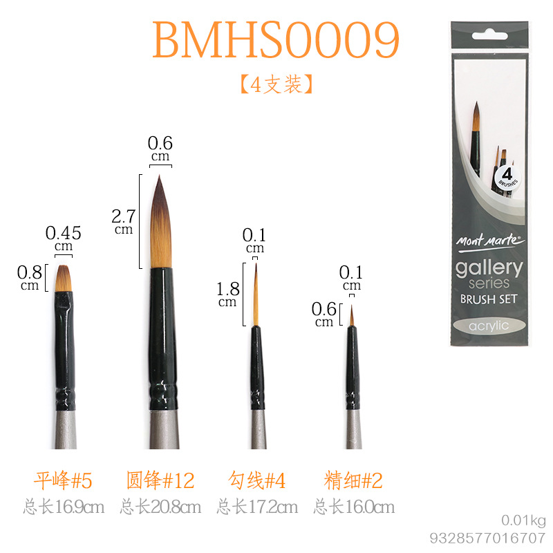 Huiyoumei Pincel Pintura al óleo Acrílico Gouache Pigmento de acuarela Lobo Hao Pincel de lana Tratamiento preferencial Pincel Montmart