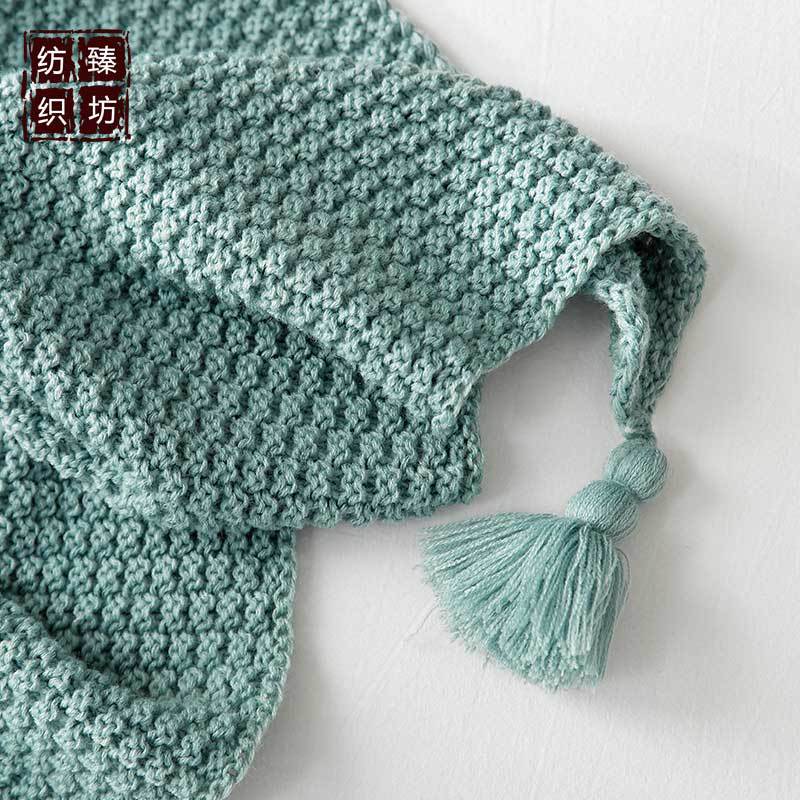 定制加工 四角流苏针织毯休闲午睡空调毯披肩 办公室沙发盖毯