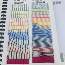 春夏色织新品斜纹反比例条子男女童装衬衫连衣裙吊带鞋材裤料