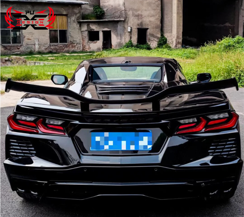Suitable for Chevrolet Corvette C8 Z51 Stingray Upgrade to Z06 Carbon Fiber Rear Wing Dry Carbon Spoiler