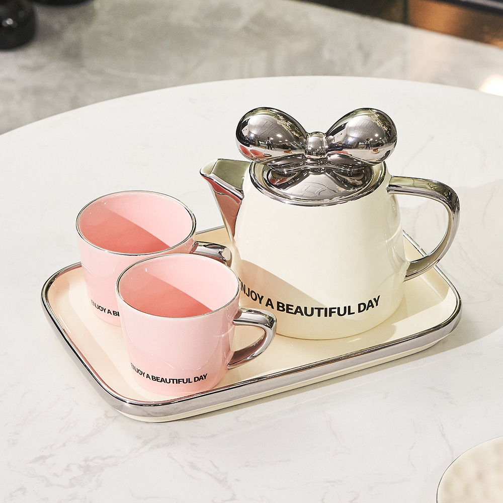 INS set completo de tazas de té de cerámica set de tetera de té casera alta taza de agua regalos de alquiler al por mayor