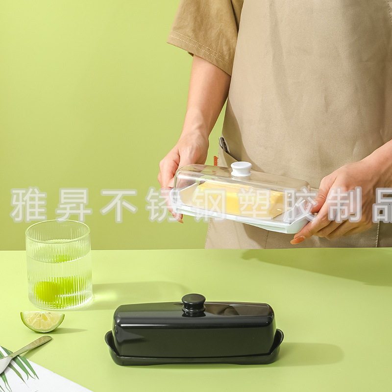 和風長方形バター箱チーズバター箱バター皿蓋付き収納箱パンチーズベーキングケース|undefined