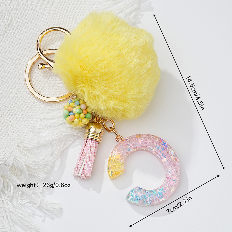 Resin Material Letter Pattern Cute Letter Resin Women's Keychain