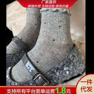 Summer White Lace Socks with Hollow-Out Short Edges, Mid-Calf Thin Mesh Style for Girls, Breathable and Trendy for Summer