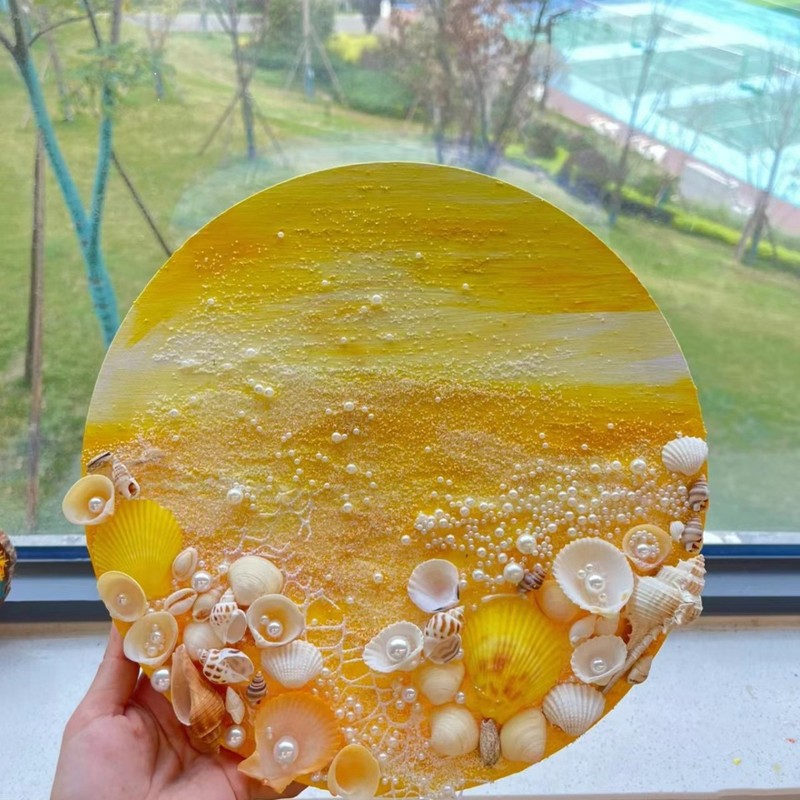 ビーチ波貝殻 diy テクスチャ絵画材料アクリル石英砂手作り額縁チームビルディング活動装飾絵画|undefined