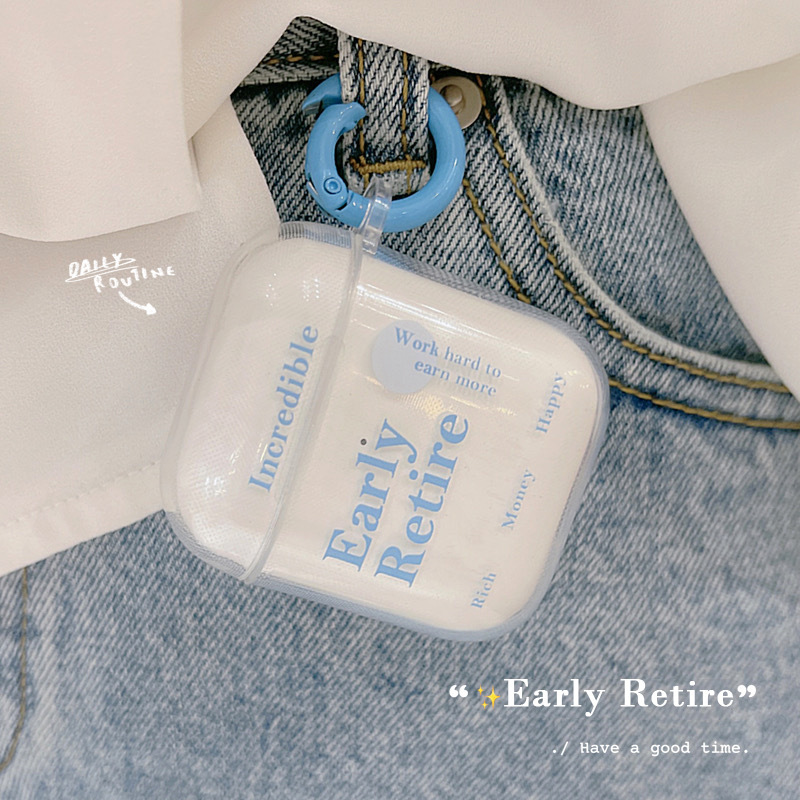 Fresh English airpods Apple Bluetooth Wireless Headphone Set 3 Hanging Ring for Transparent airpods2 Soft pro2