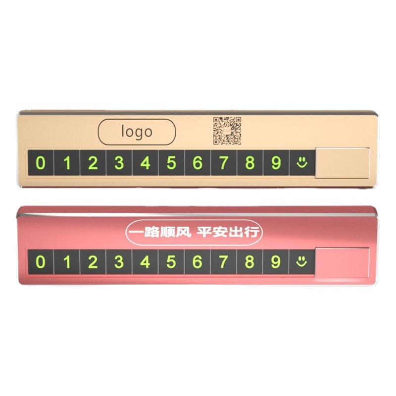 Car temporary parking sign metal mobile phone number plate mobile license plate hidden car accessories