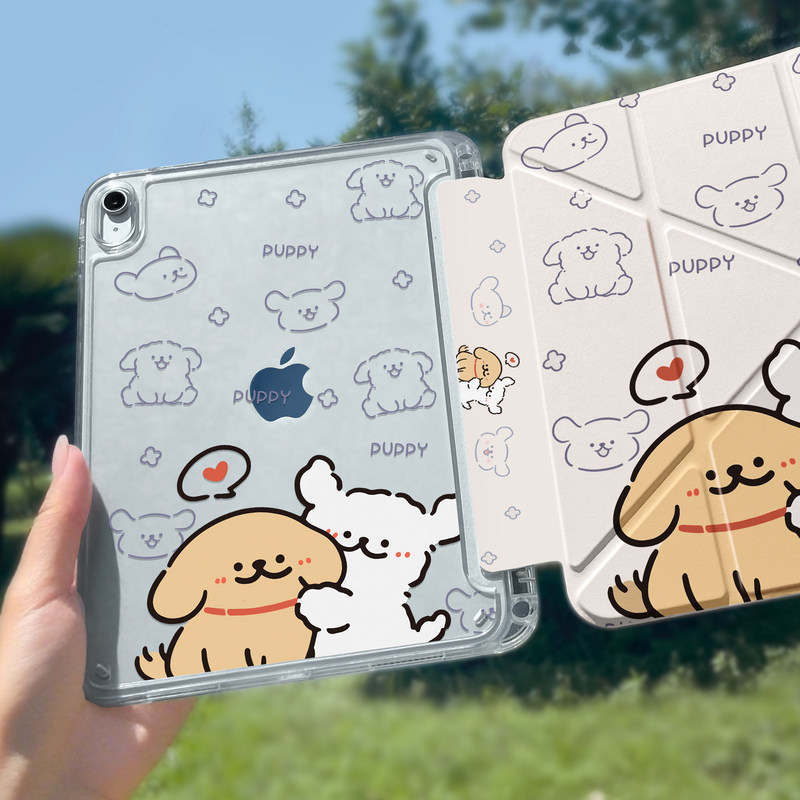 Apple Tablet iPad Protective Case with Pen Slot 12Th Generation Transparent Air 11inch A16 Puppy Mini7/6Pro