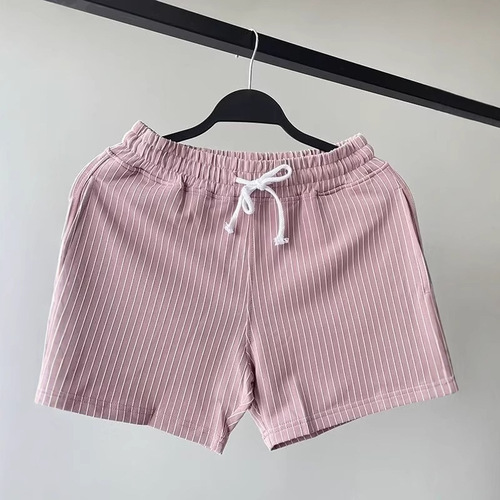 Vertical Striped Three-Fourth Length Shorts for Men, Plus Size Athletic Pants, Men's Three-Fourth Length Shorts for Fitness, Running, Casual, Outdoor Half-Length Pants