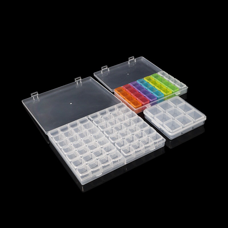 Multi-grid independent grid detachable nail drill nail piece pp storage box ring earrings necklace classification box jewelry box Multi-grid independent grid detachable nail drill nail piece pp storage box ring earrings necklace classification box jewelry box