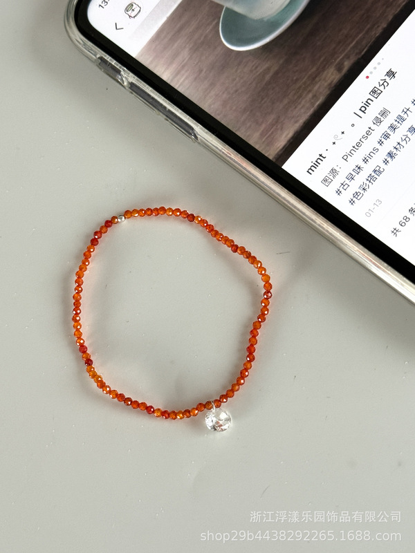 韓国ドーパミンキャンディーカラーの自家製小さなカラフルなキャンディースーパーフラッシュジルコン宝石ペンダントブレスレットシンプルなニッチデザイン|undefined