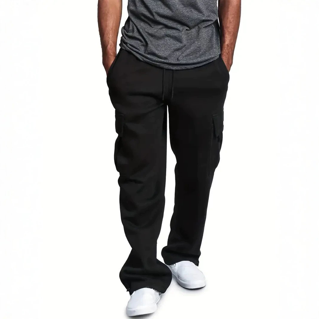 Cross-border same style multi-pocket loose cargo pants for men, spring and autumn straight-leg retro jogger casual sports trousers