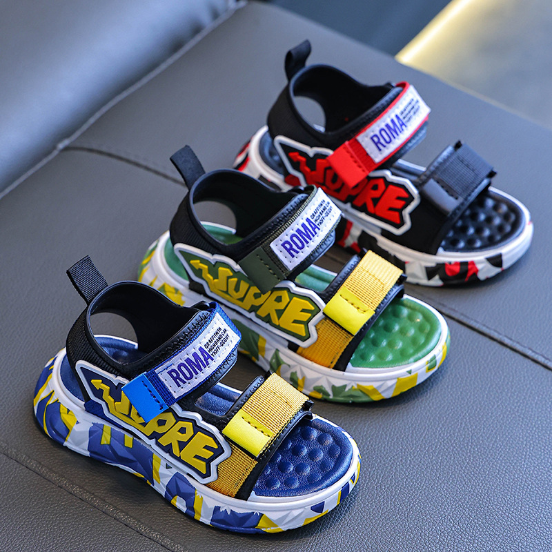 Sandalias para niños 2024 nuevo verano para niños pequeños coreanos zapatos casuales de playa para niños con suela suave