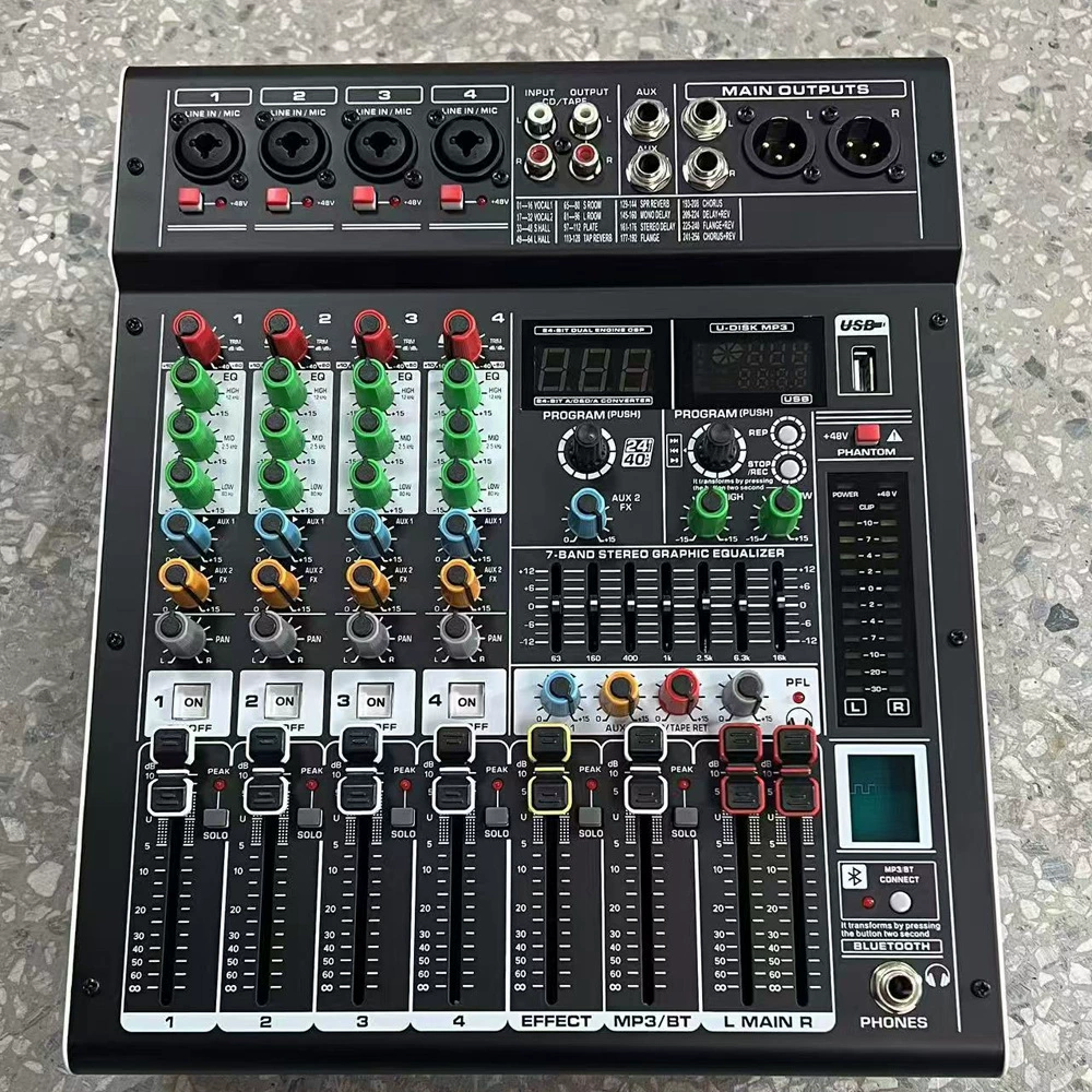 4-полосный микшер с усилением усилителя мощности