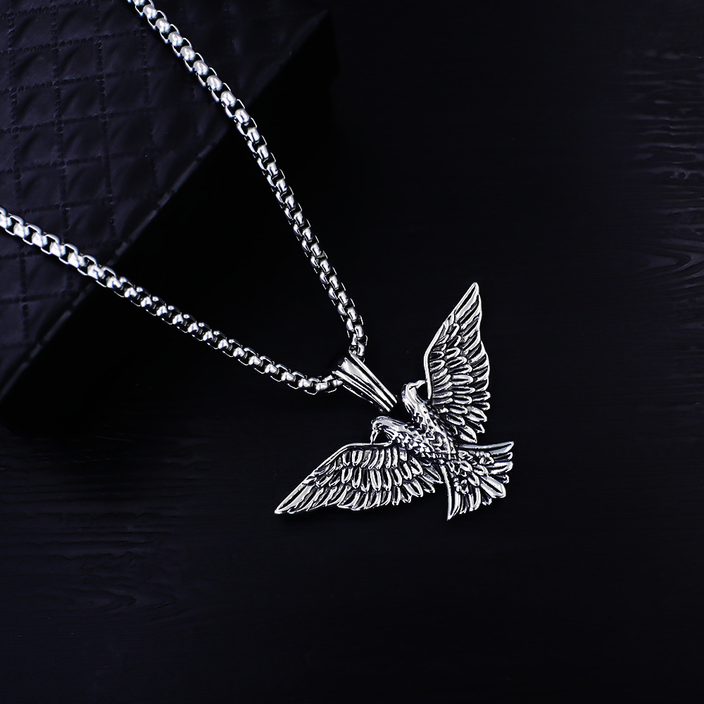 Collier pendentif ailes d'ange gothique en acier inoxydable_voghion.com
