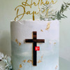 TX cross -border acrylic golden cross cake decorate baby baptism of holy meal theme party decorative plug -in